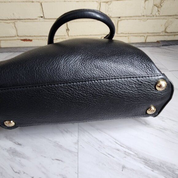 Michael Kors Knox Black Leather Shoulder Bag Handbag Purse - Picture 9 of 13